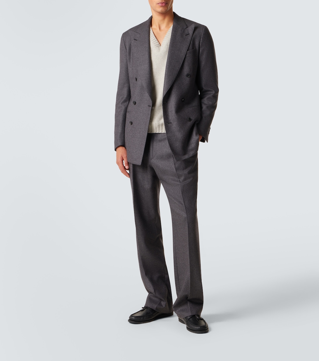 Veste de costume en laine à double boutonnage | Saman Amel