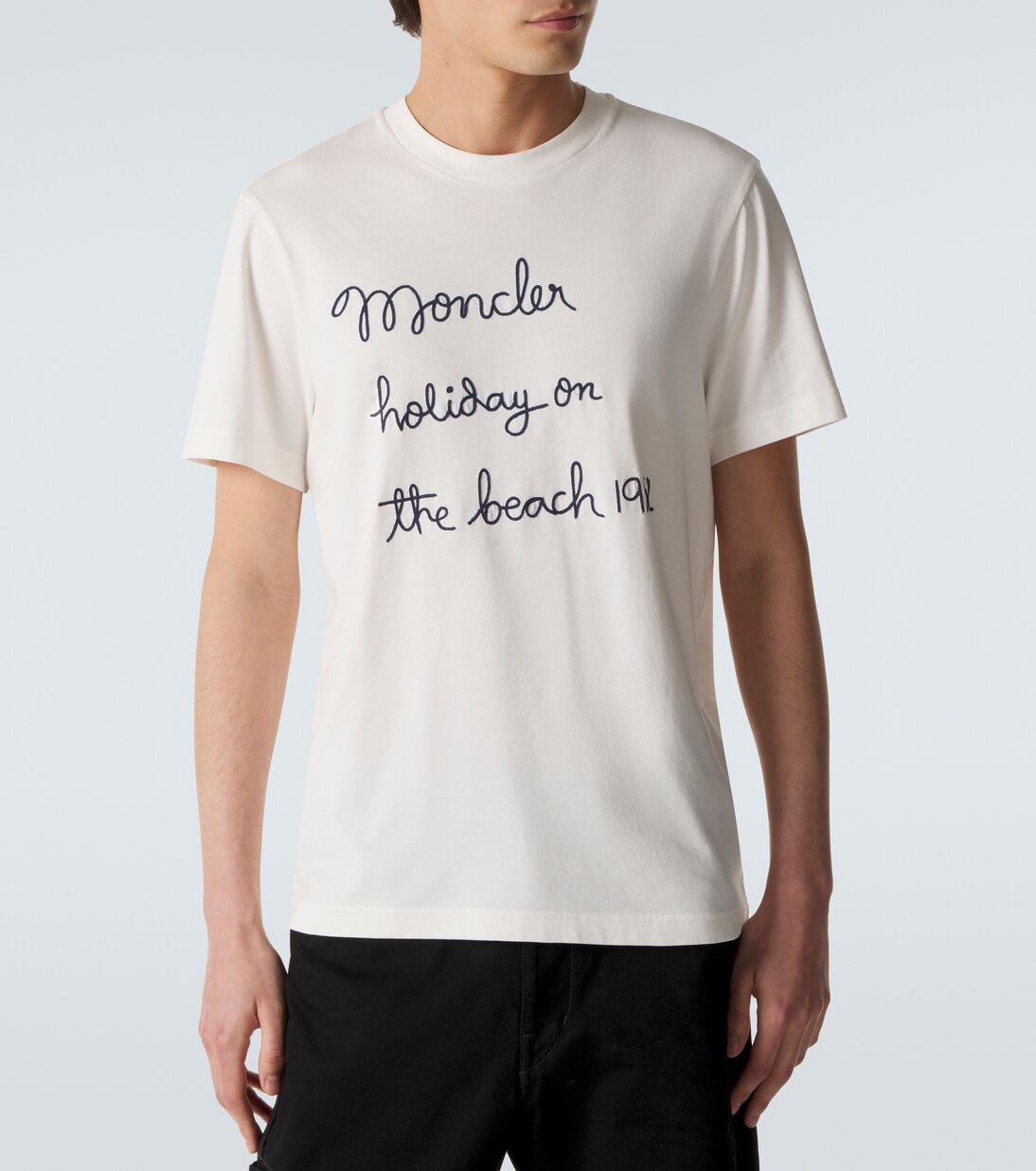 Embroidered cotton jersey T-shirt | Moncler