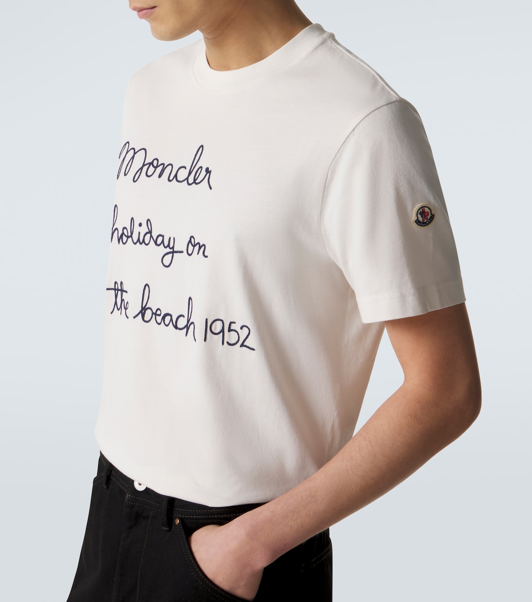 Embroidered cotton jersey T-shirt | Moncler