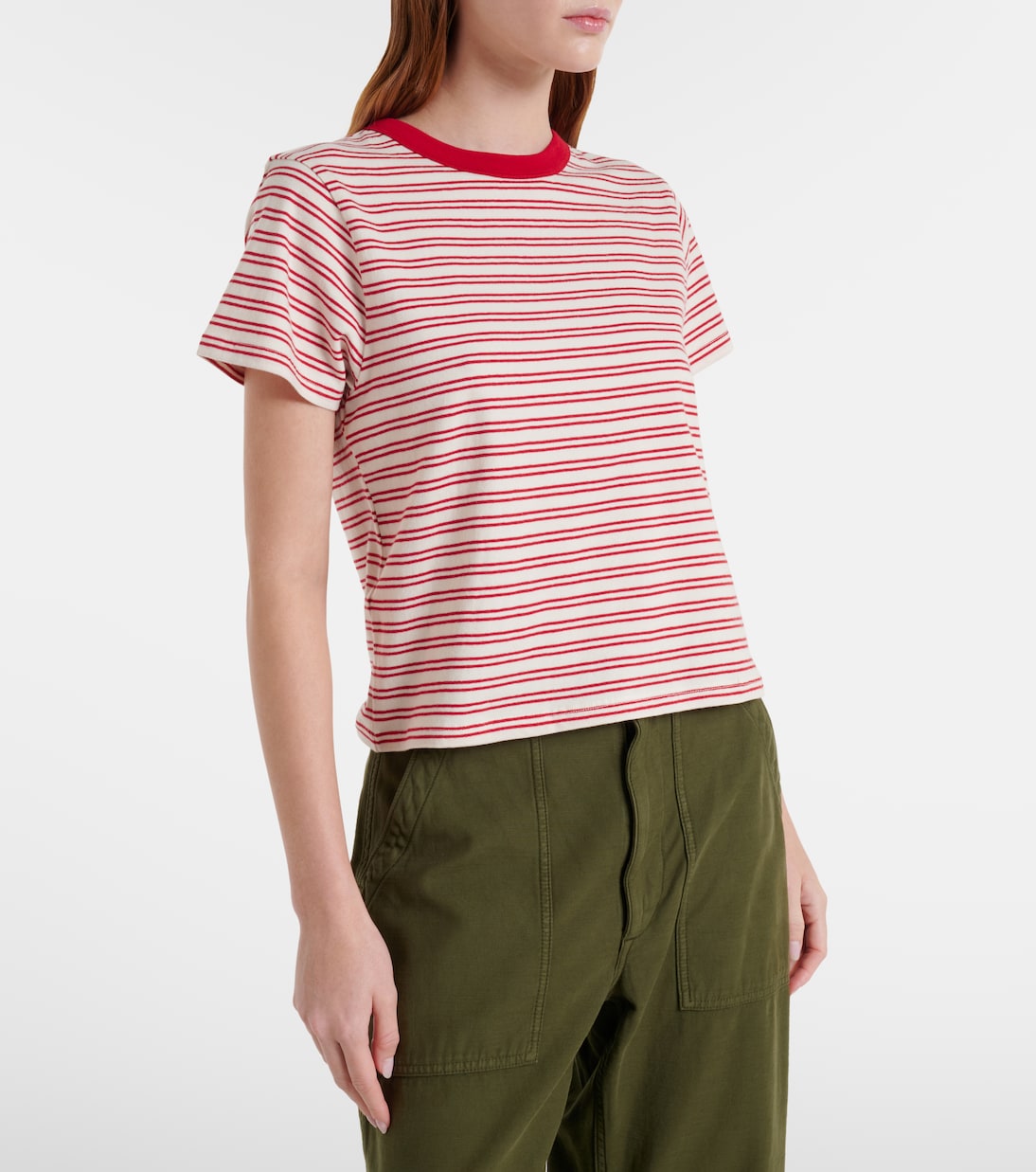 T-shirt Foster in jersey di cotone a righe | Velvet