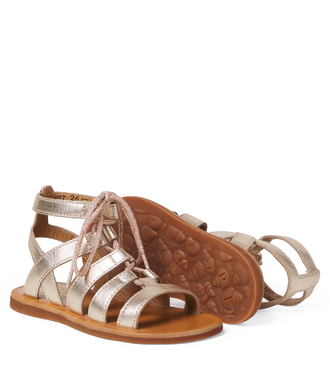 Sandali Plagette Guily in pelle metallizzata | Pom d'Api