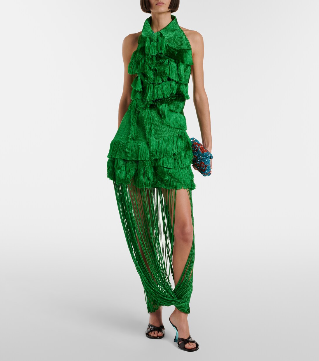 드레이프 프린지 미니스커트  | Xu Zhi