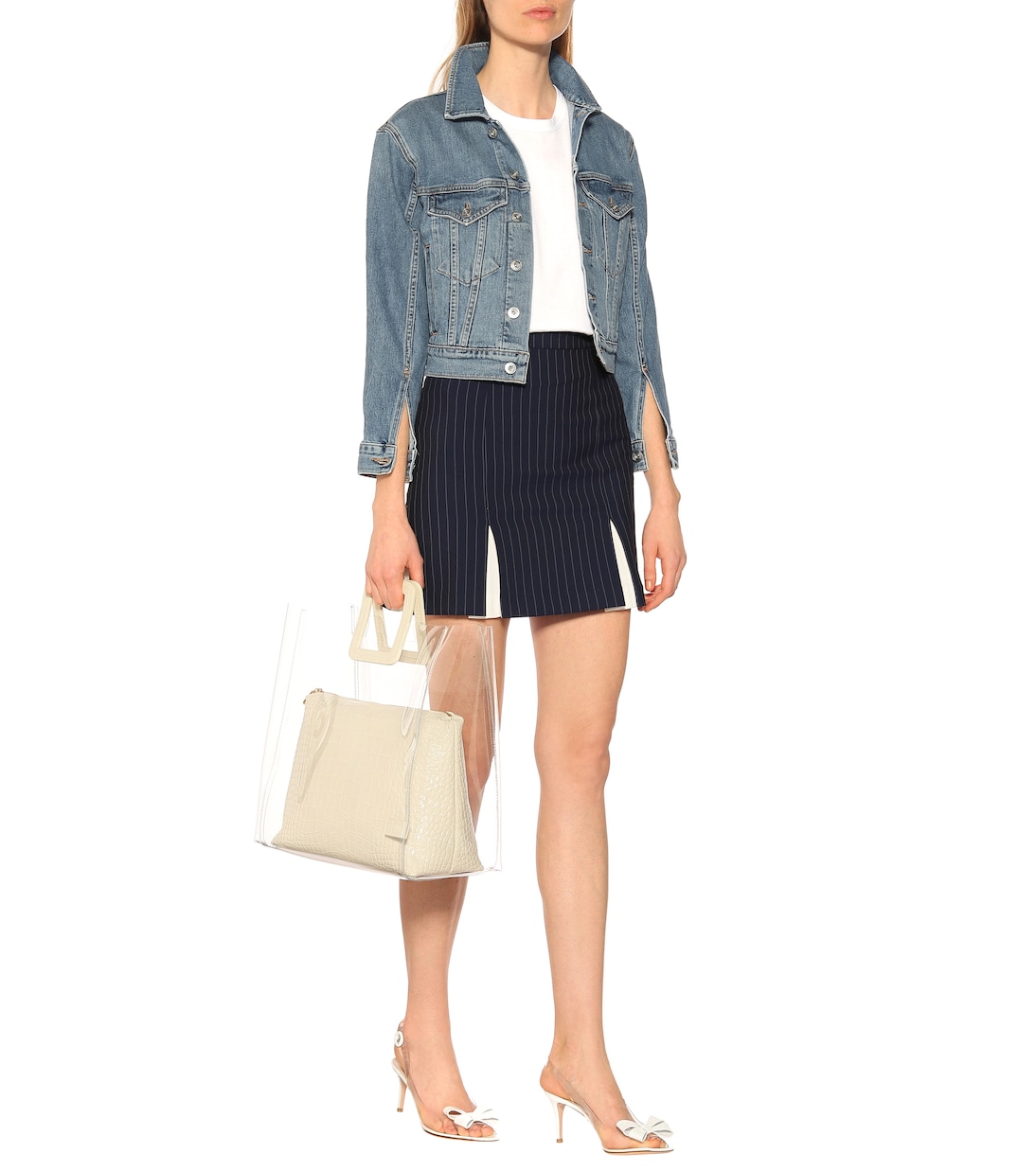 Liv striped crêpe skirt | Staud