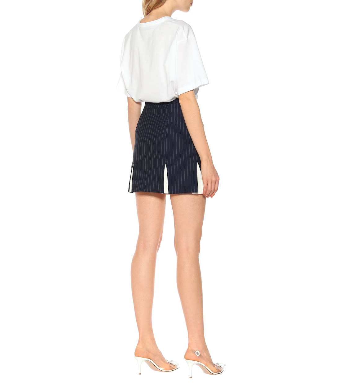 Liv striped crêpe skirt | Staud