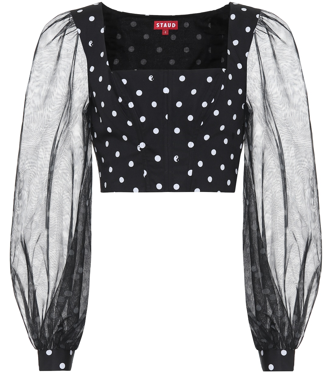 Rose polka-dot cotton-blend top | Staud