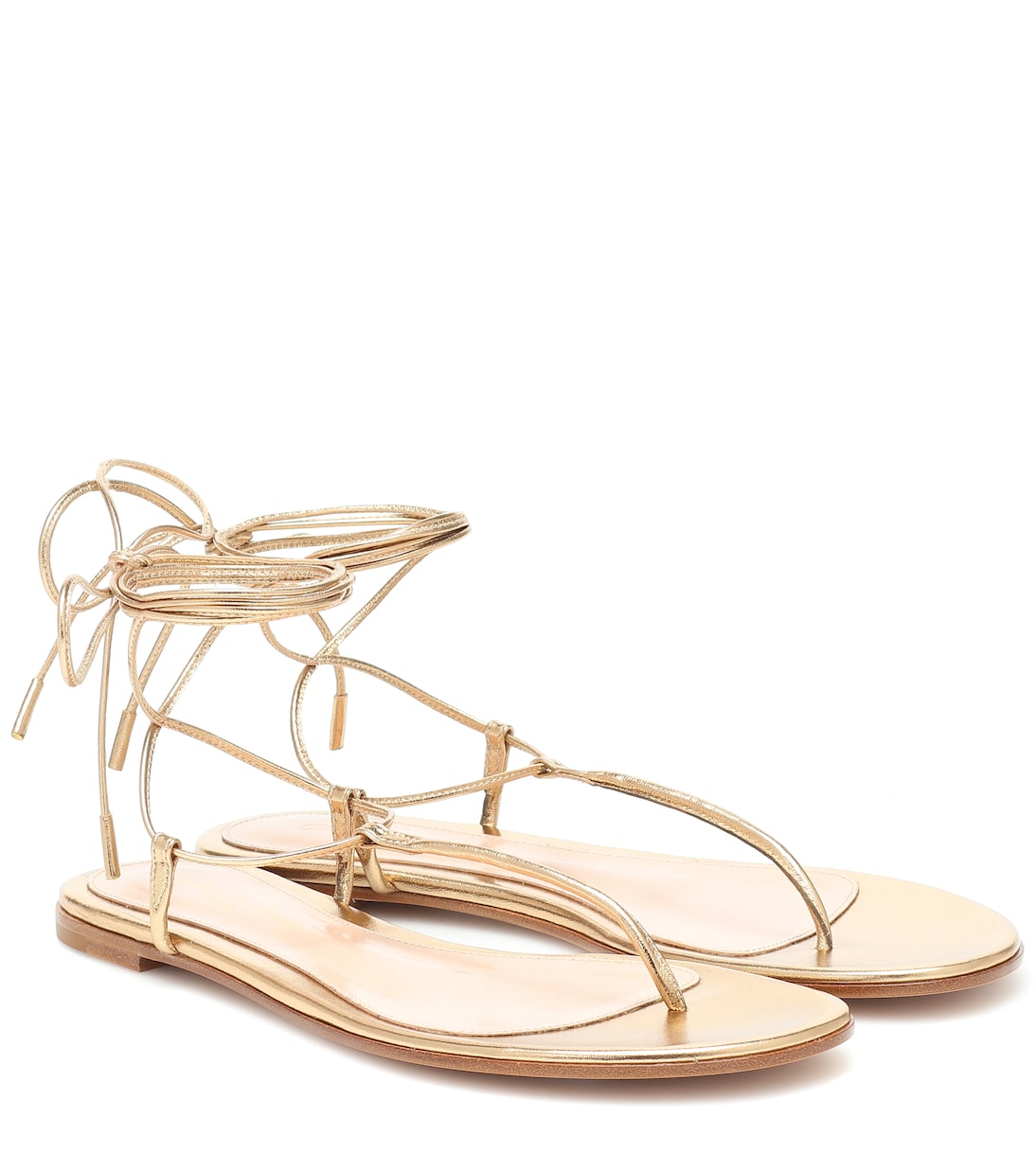 Sandalen Gwyneth aus Metallic-Leder | Gianvito Rossi