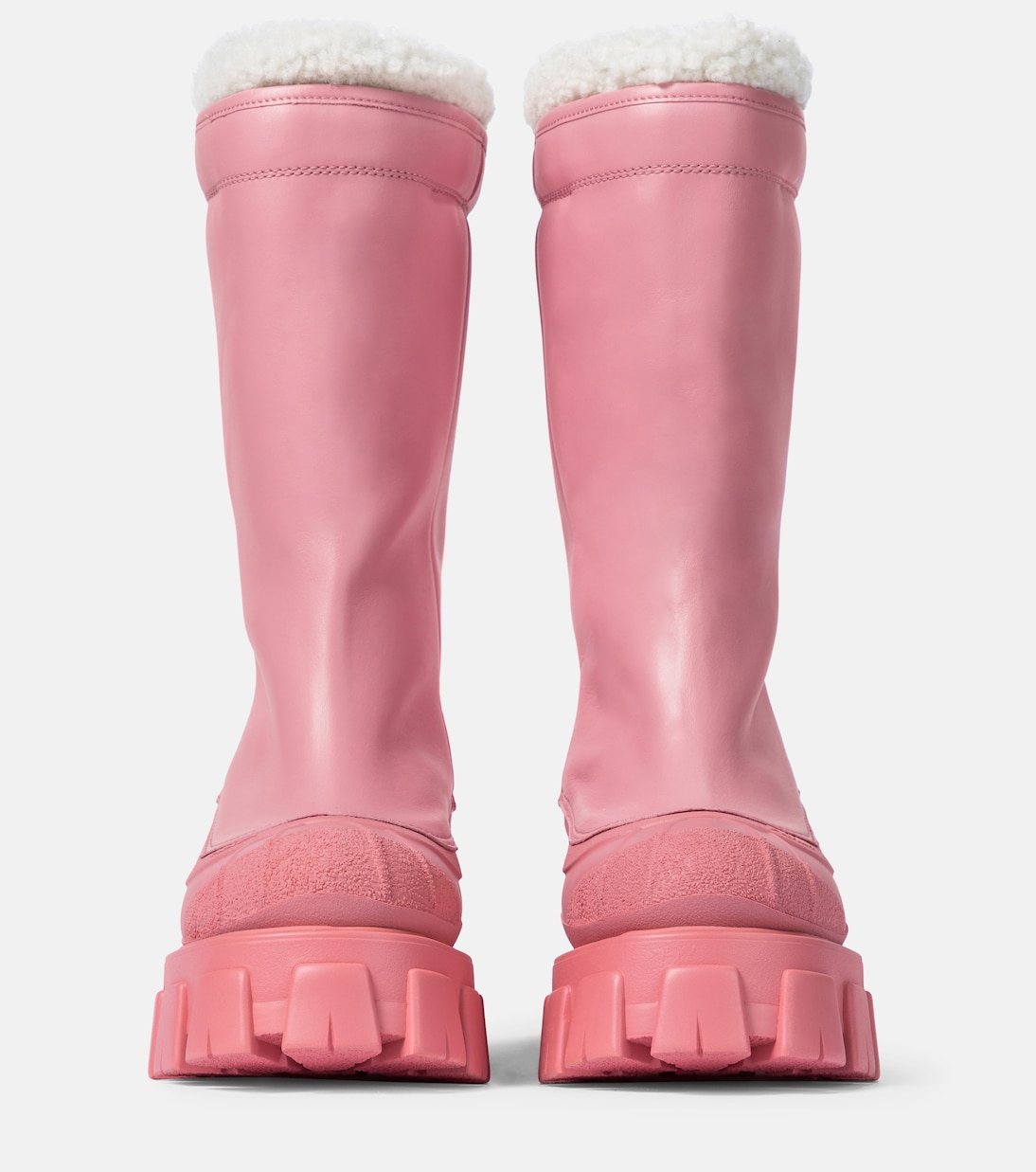 Stivali Monolith in pelle e shearling | Prada