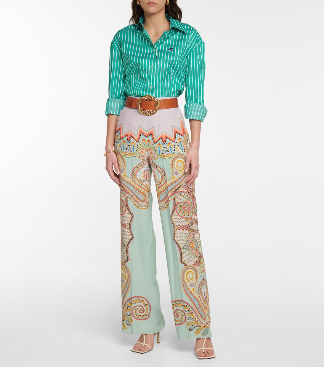 Pantalon à taille haute en soie | Etro