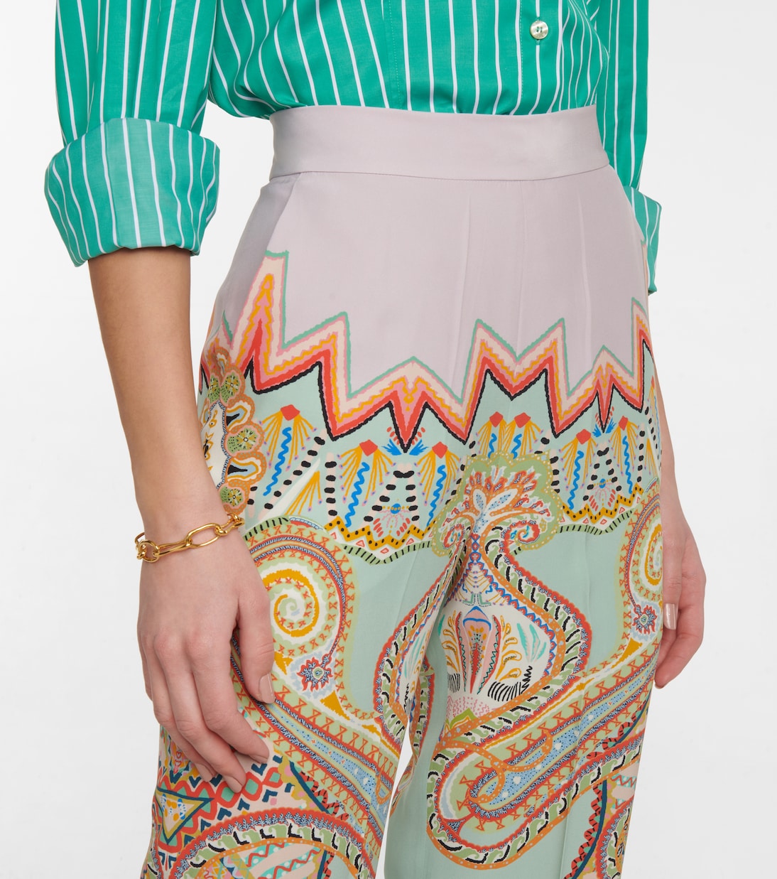 Pantalon à taille haute en soie | Etro