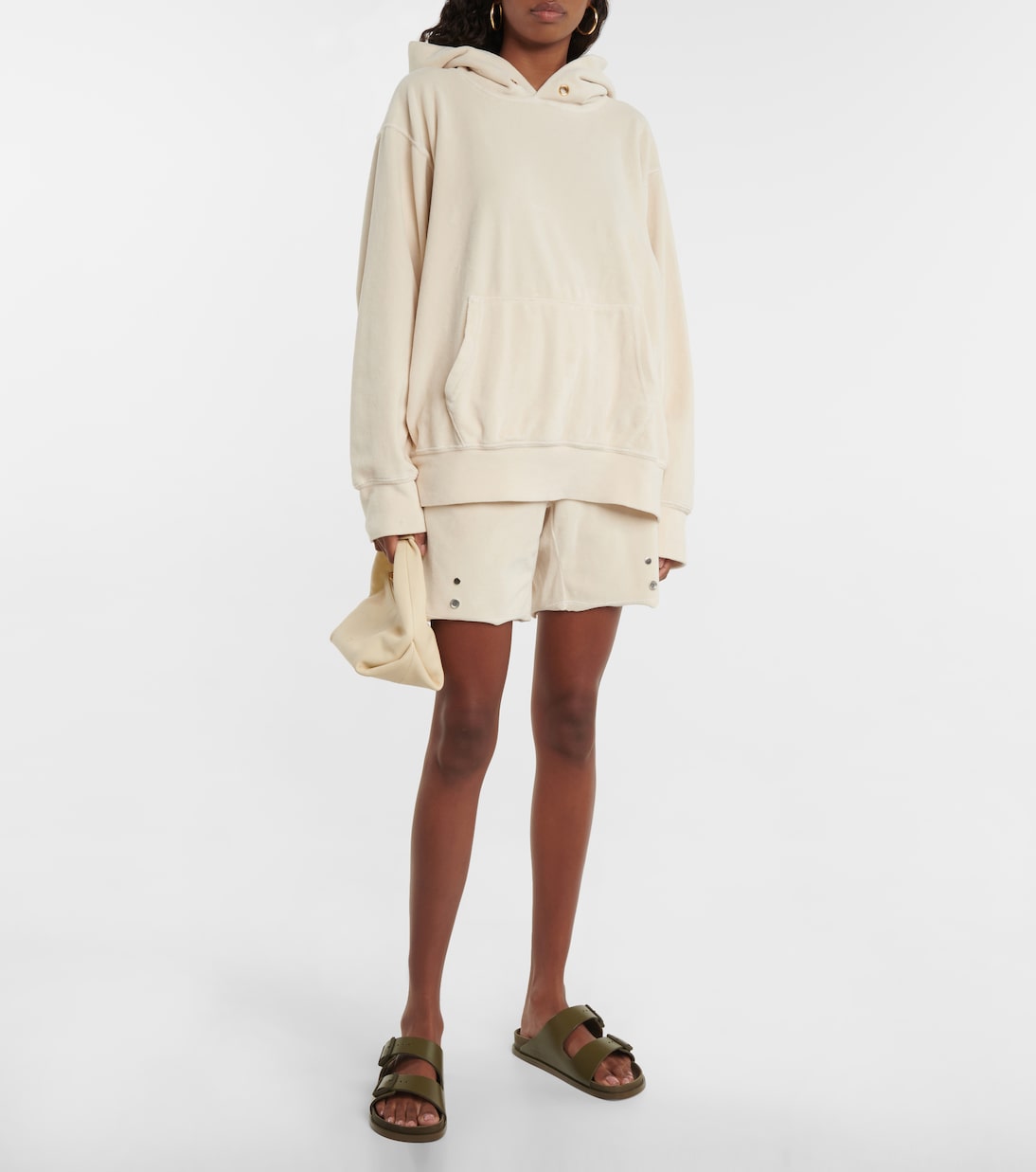 Shorts Snap Front in velluto | Les Tien