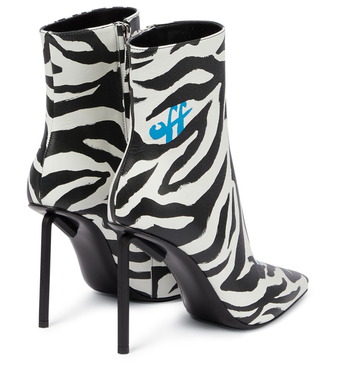Allen zebra-print leather ankle boots | Off-White
