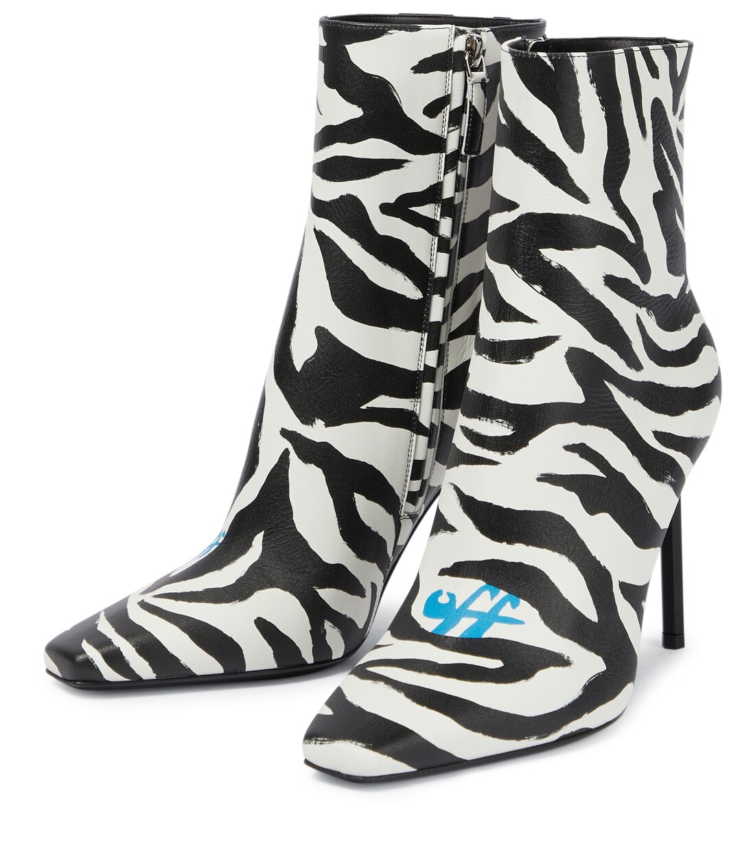 Allen zebra-print leather ankle boots | Off-White