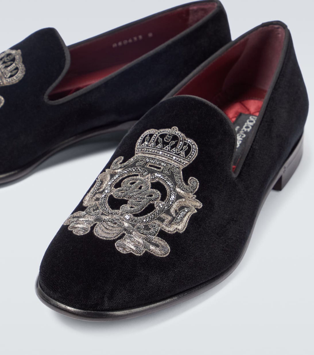 Bestickte Slippers aus Samt | Dolce&Gabbana