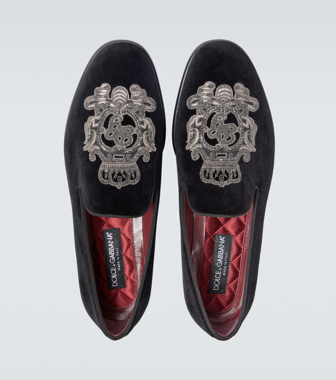 Bestickte Slippers aus Samt | Dolce&Gabbana