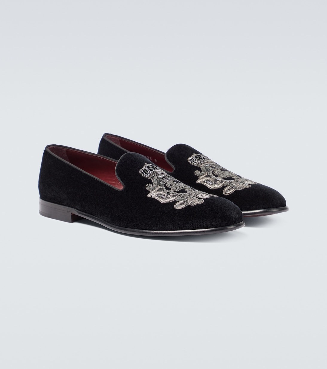 Bestickte Slippers aus Samt | Dolce&Gabbana