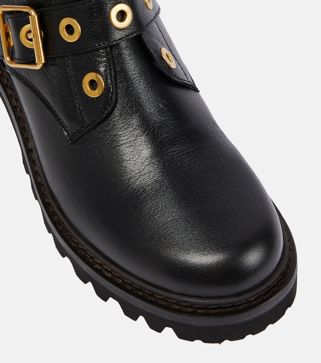 Embellished leather ankle boots | See By Chloé