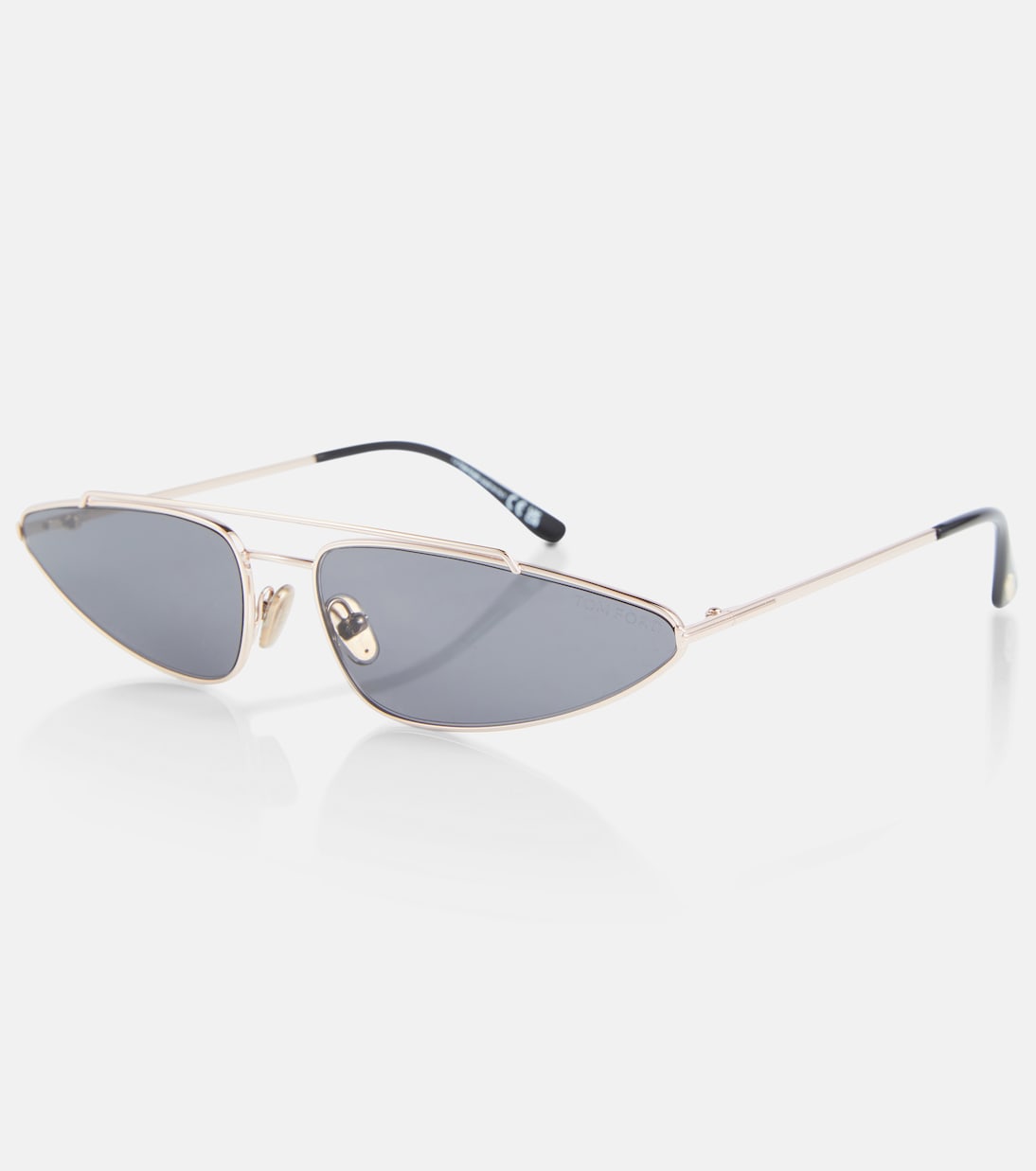 Tom ford gold tone aviator sunglasses hotsell