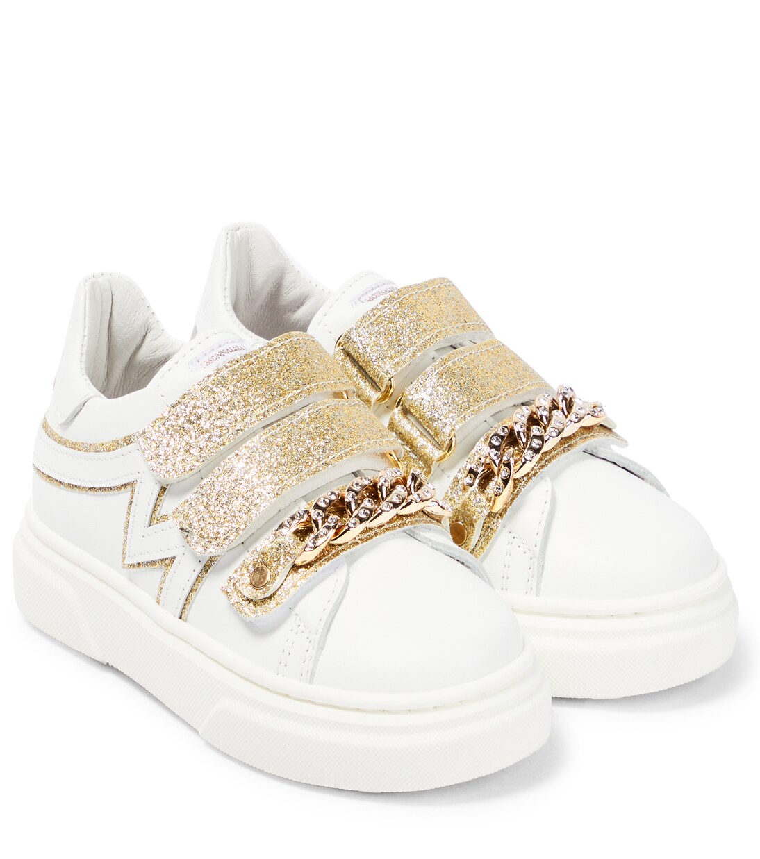 Sneakers in pelle con decorazioni | Monnalisa