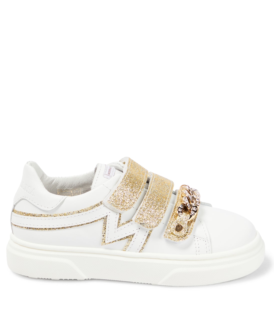 Sneakers in pelle con decorazioni | Monnalisa