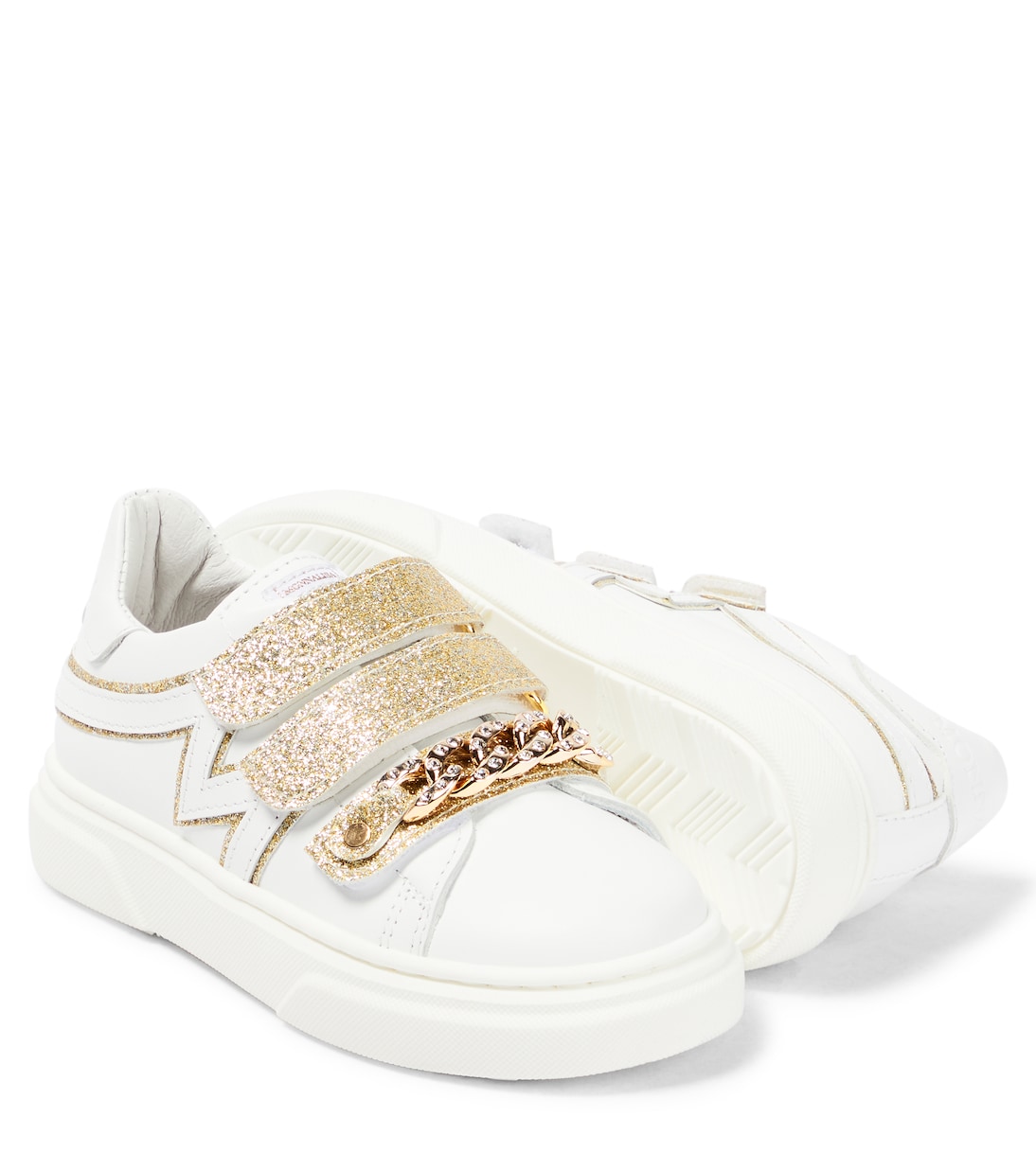 Sneakers in pelle con decorazioni | Monnalisa