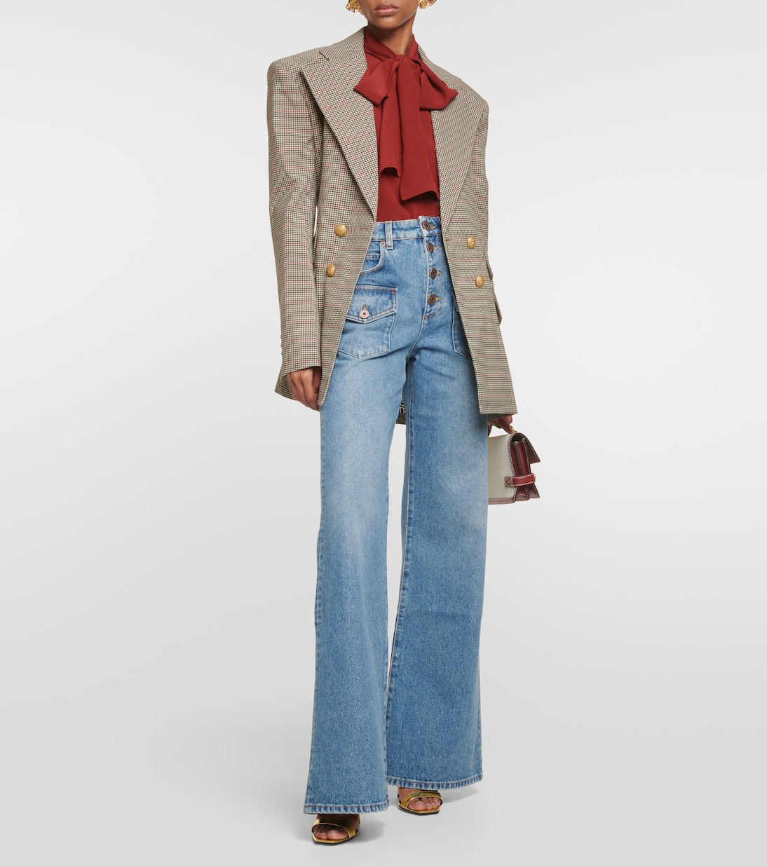 Jeans flared de tiro alto | Balmain