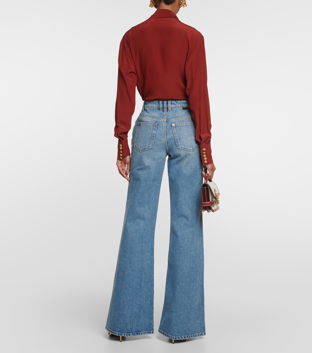 Jeans flared de tiro alto | Balmain