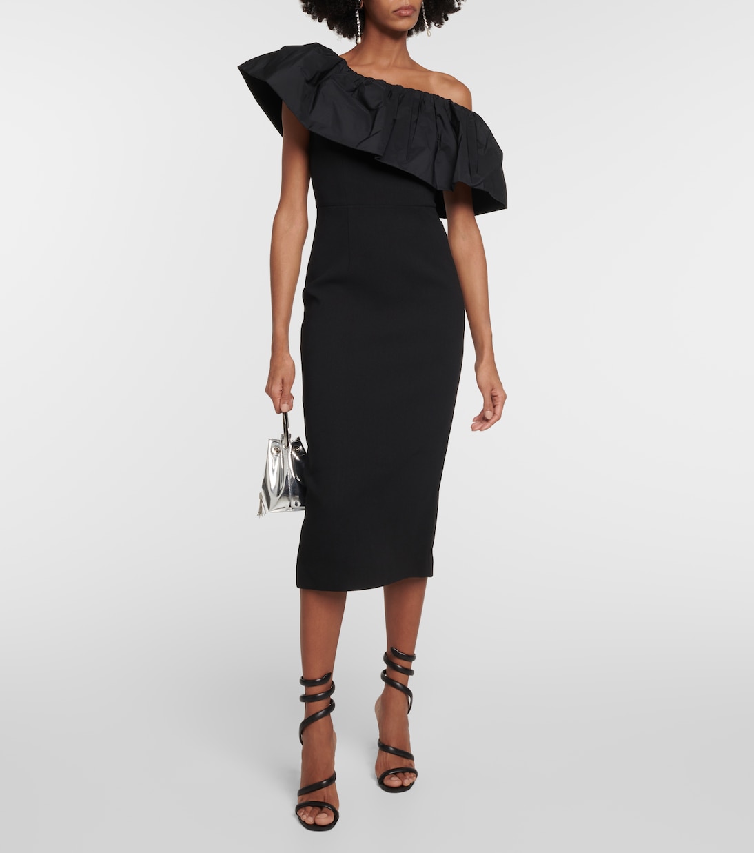 After Hours one-shoulder crêpe midi dress | Rebecca Vallance