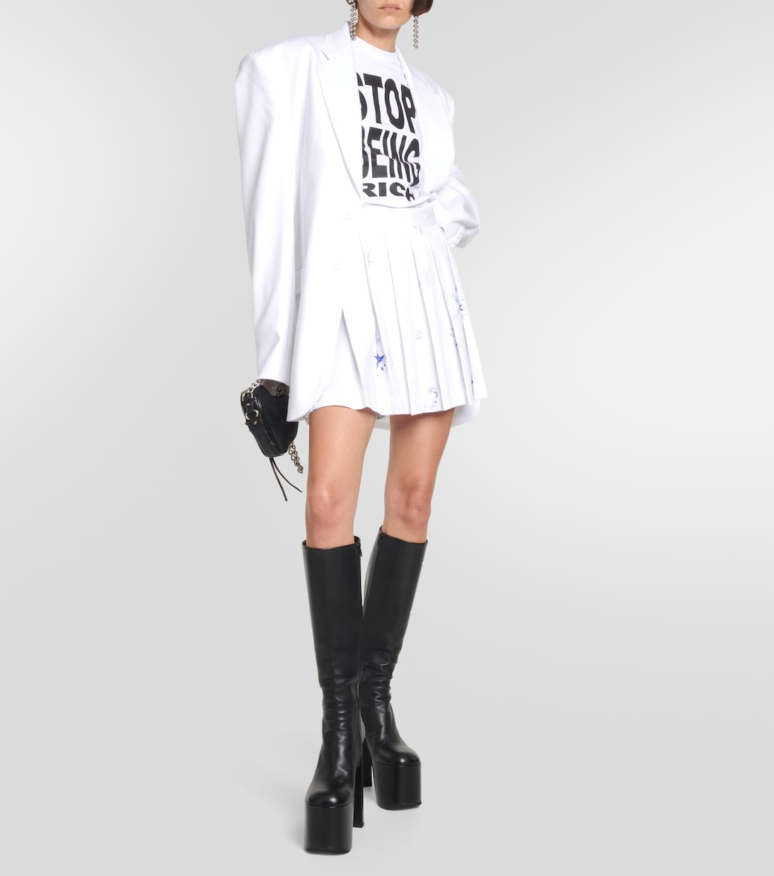 Minifalda de algodón estampada plisada | Vetements