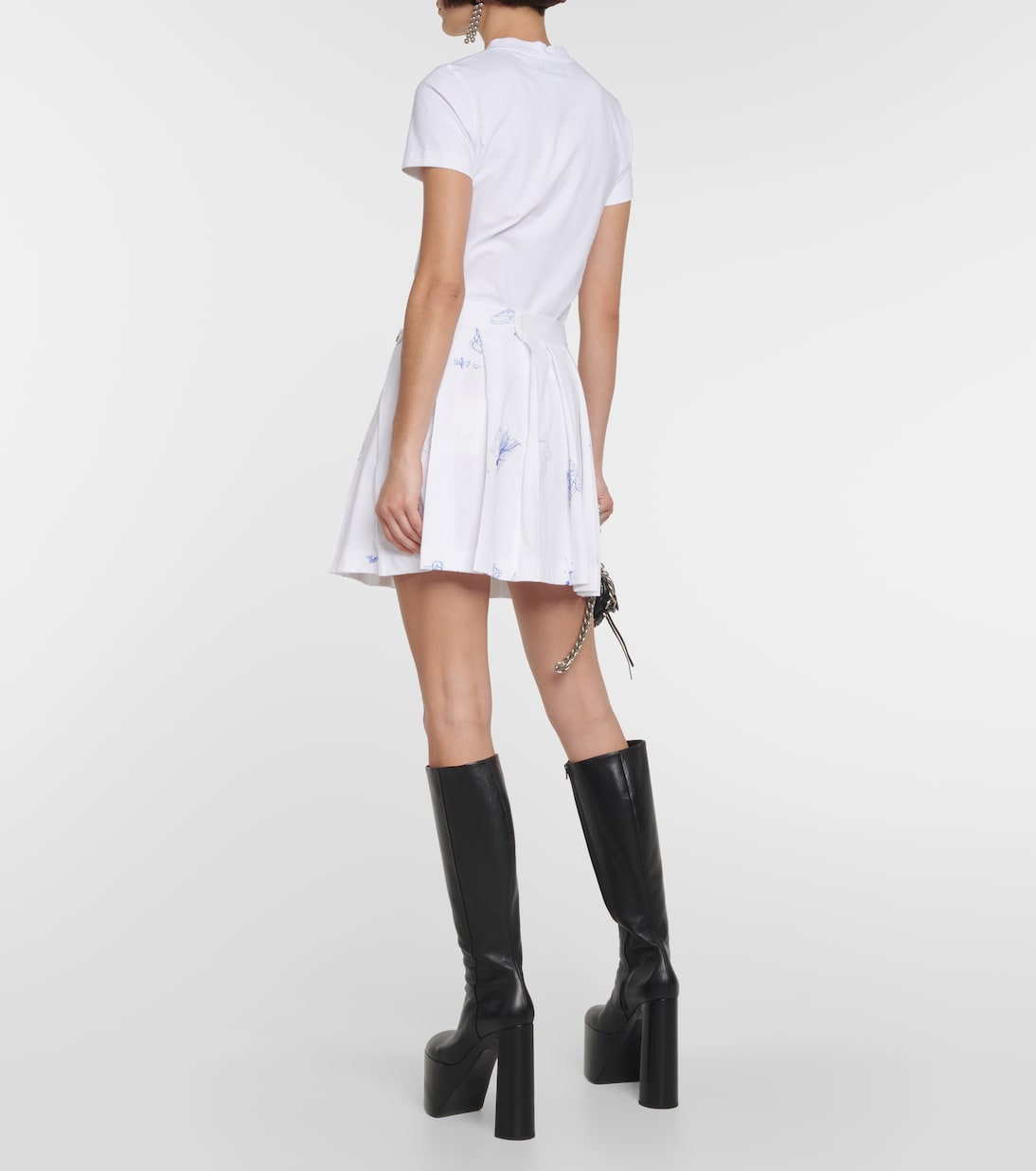 Minifalda de algodón estampada plisada | Vetements