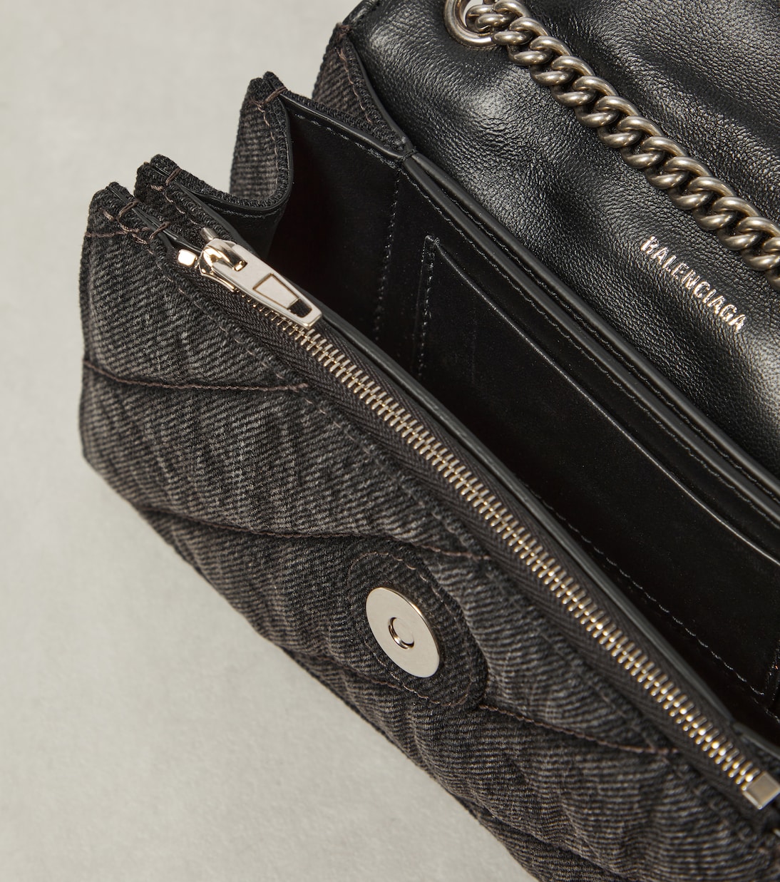 Crush denim shoulder bag | Balenciaga