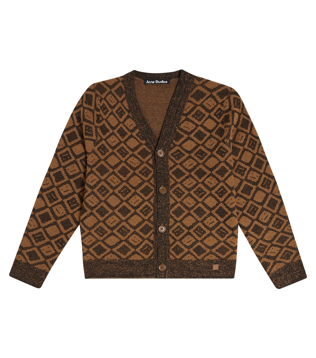 Cardigan Face Tiles en laine et coton | Acne Studios Kids