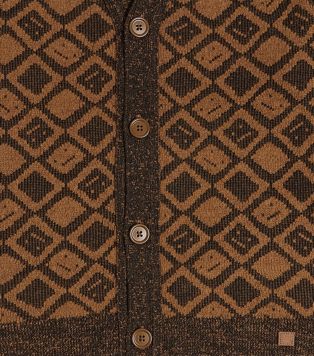 Cardigan Face Tiles en laine et coton | Acne Studios Kids