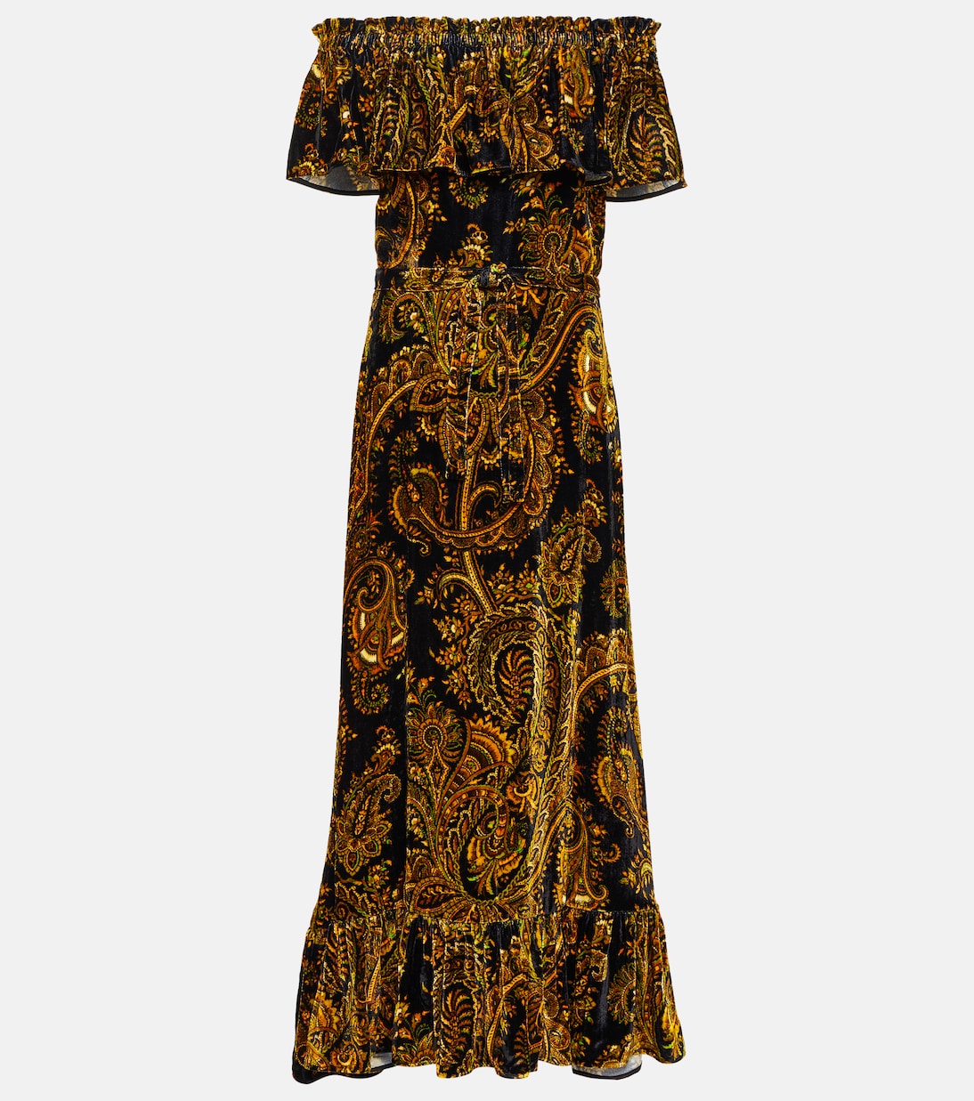 Robe longue en velours à motif cachemire | Etro
