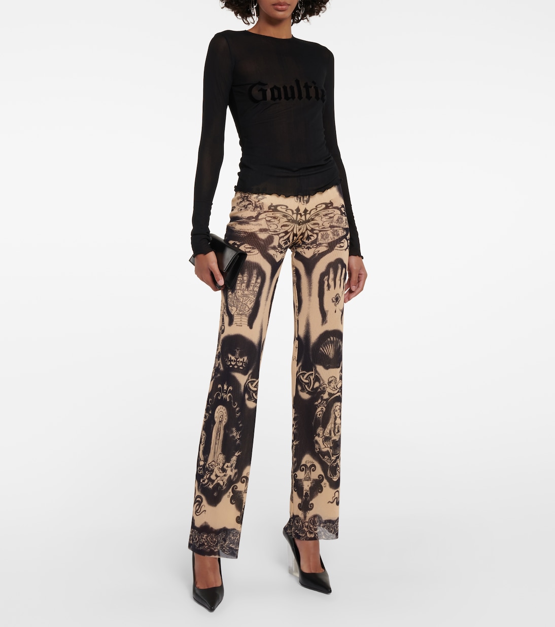 Tattoo Collection Top aus Tüll | Jean Paul Gaultier