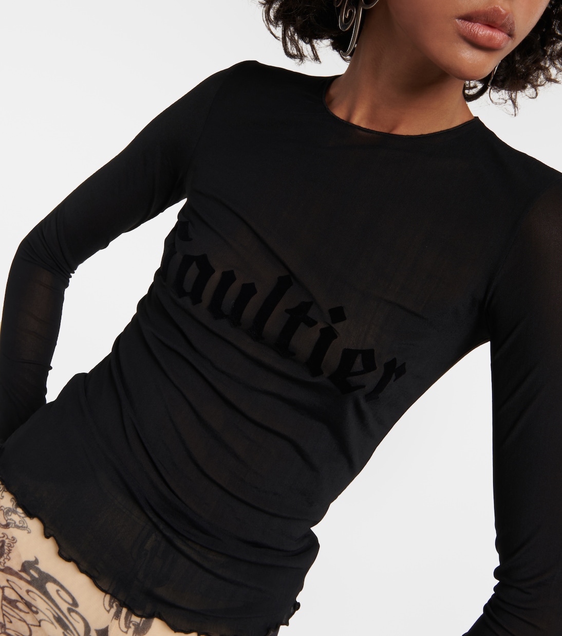 Tattoo Collection Top aus Tüll | Jean Paul Gaultier