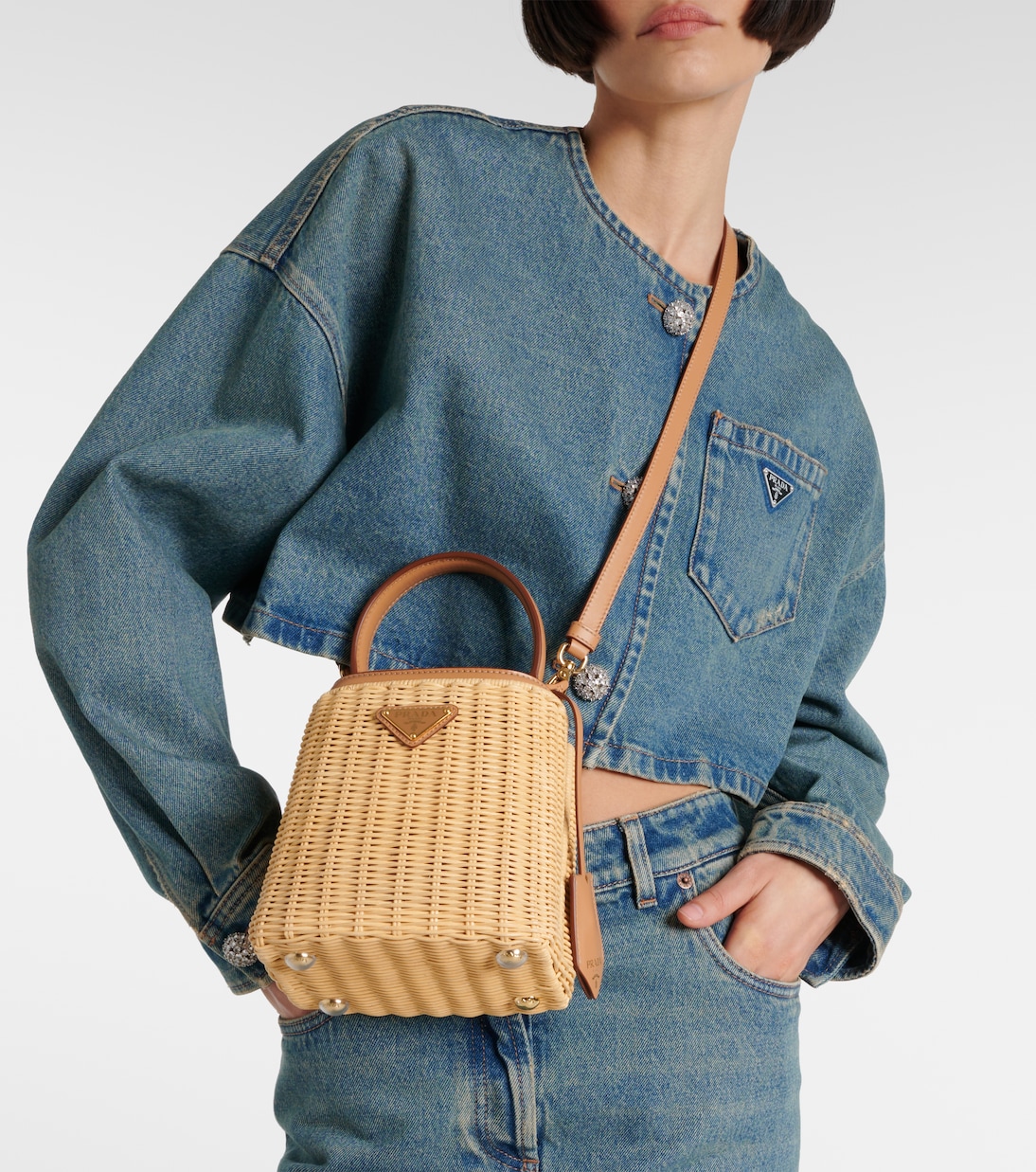 Secchiello Panier Mini con pelle | Prada