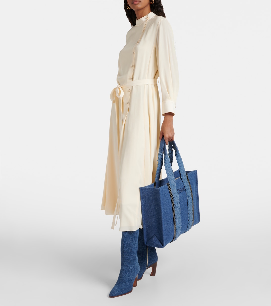 Cabas Woody Medium en jean | Chloé