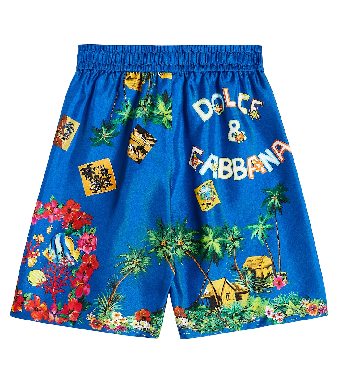 Bermudas de seda estampadas | Dolce&Gabbana Kids