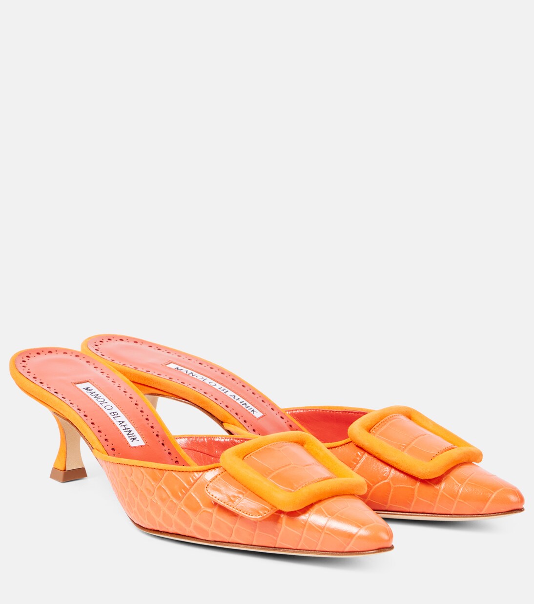 Maysalebi 50 croc-effect leather mules | Manolo Blahnik