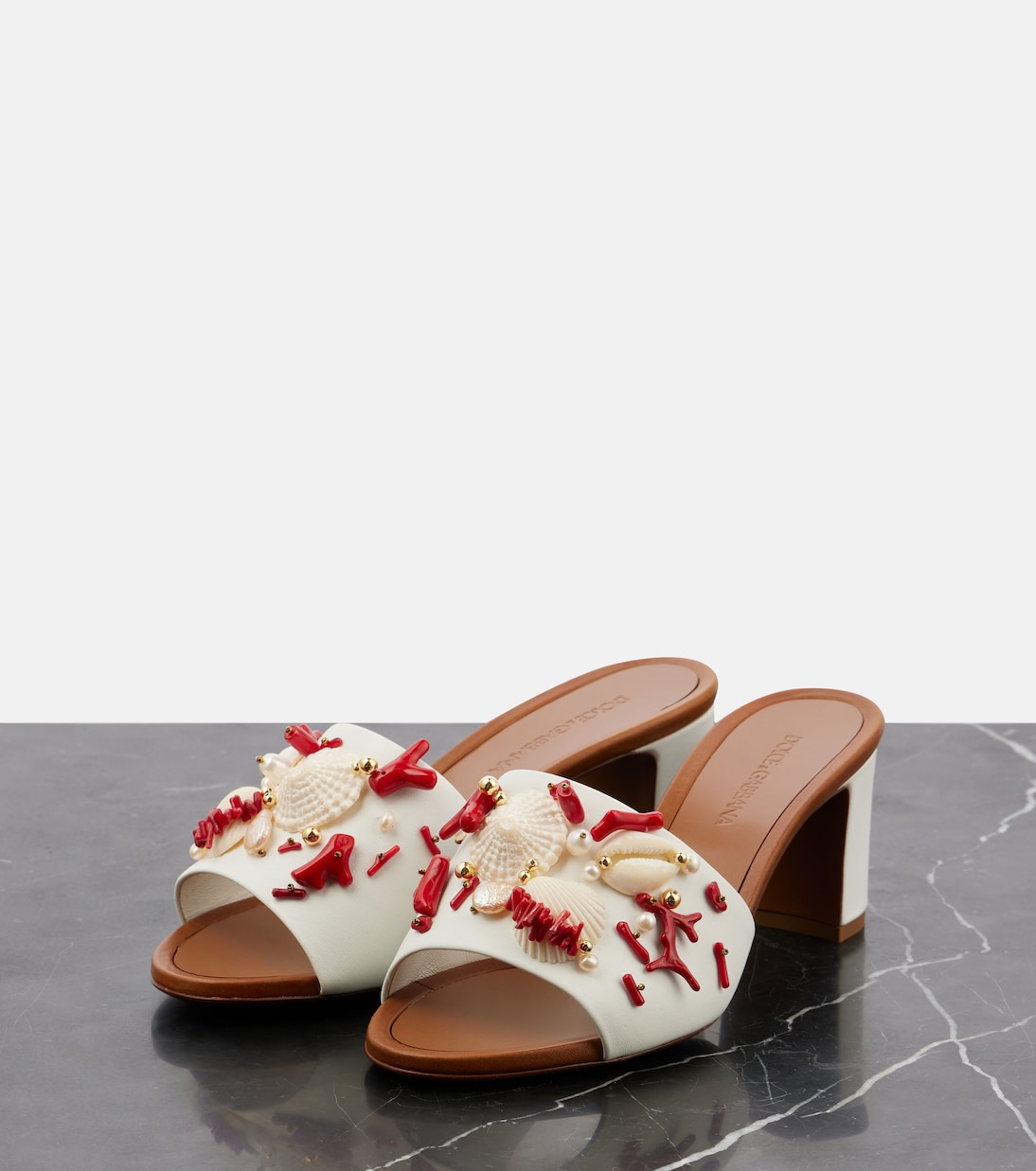 Verzierte Pantoletten aus Leder | Dolce&Gabbana