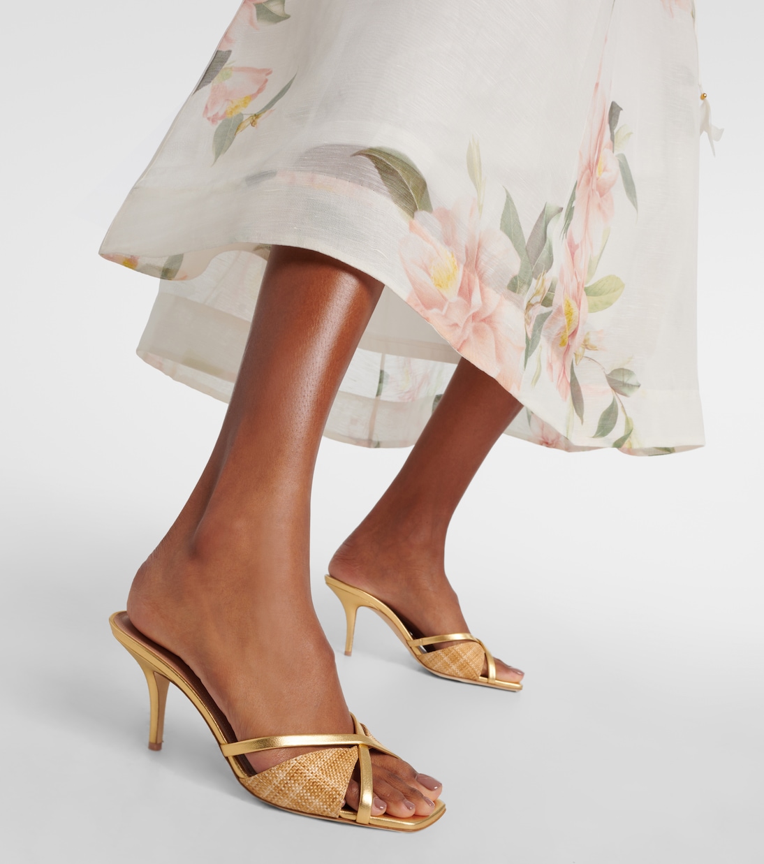 Sandali Penn 70 in rafia e pelle | Malone Souliers