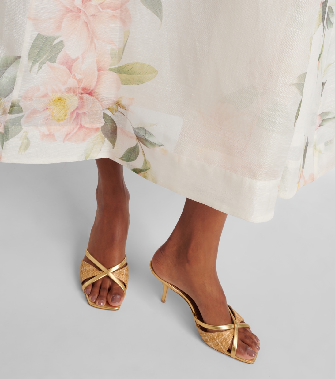 Sandali Penn 70 in rafia e pelle | Malone Souliers