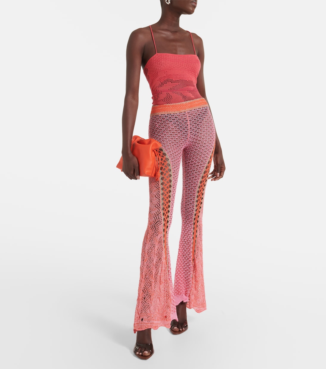Open-knit cotton flared trousers  | Roberta Einer