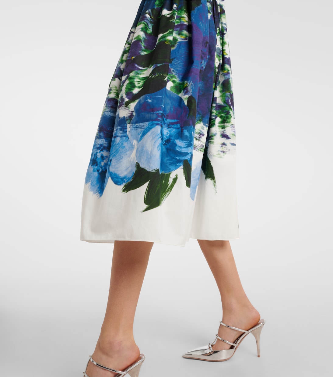 Abito midi in cotone con stampa floreale | Erdem