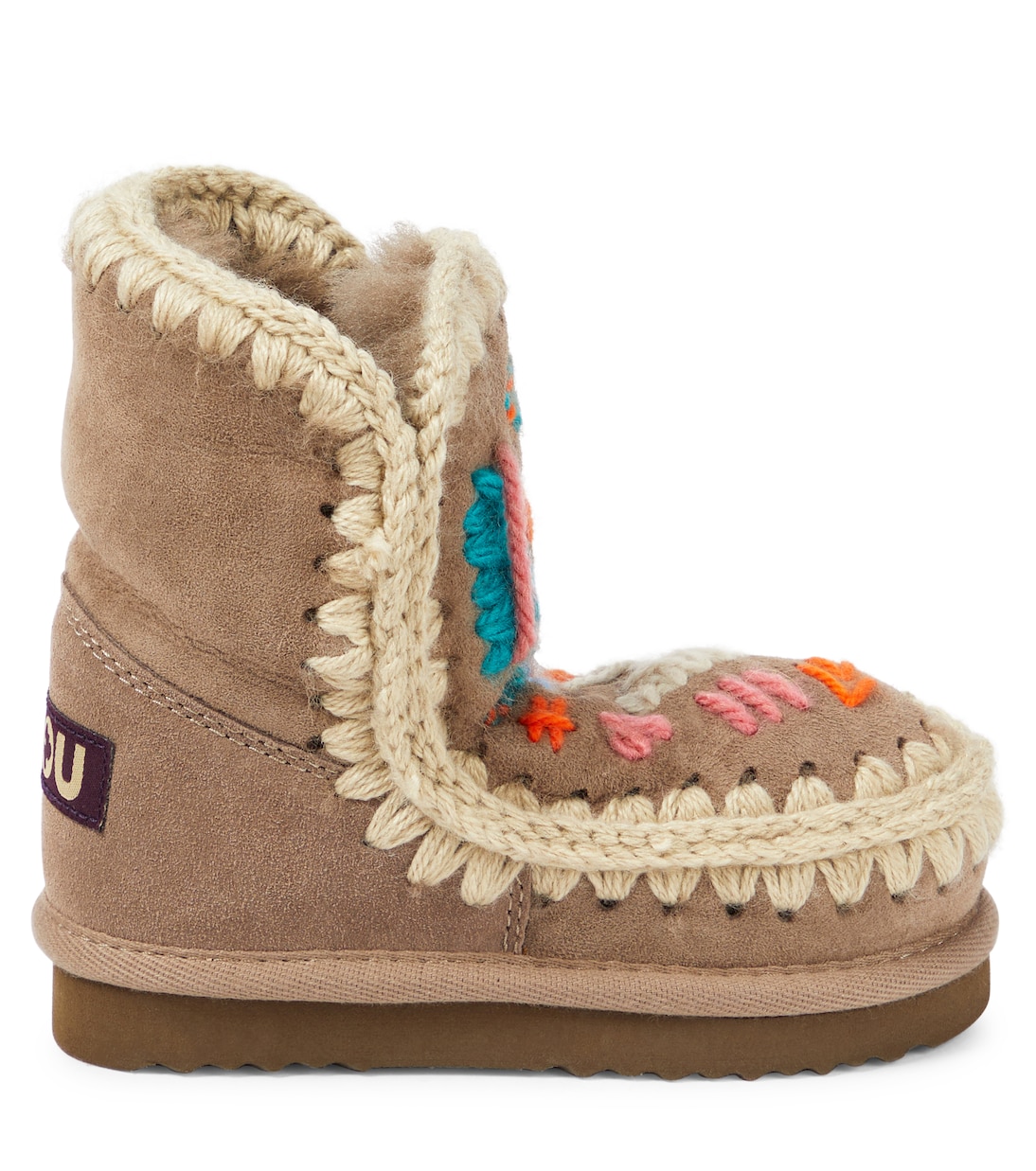 Bestickte Schneestiefel aus Veloursleder | Mou Kids