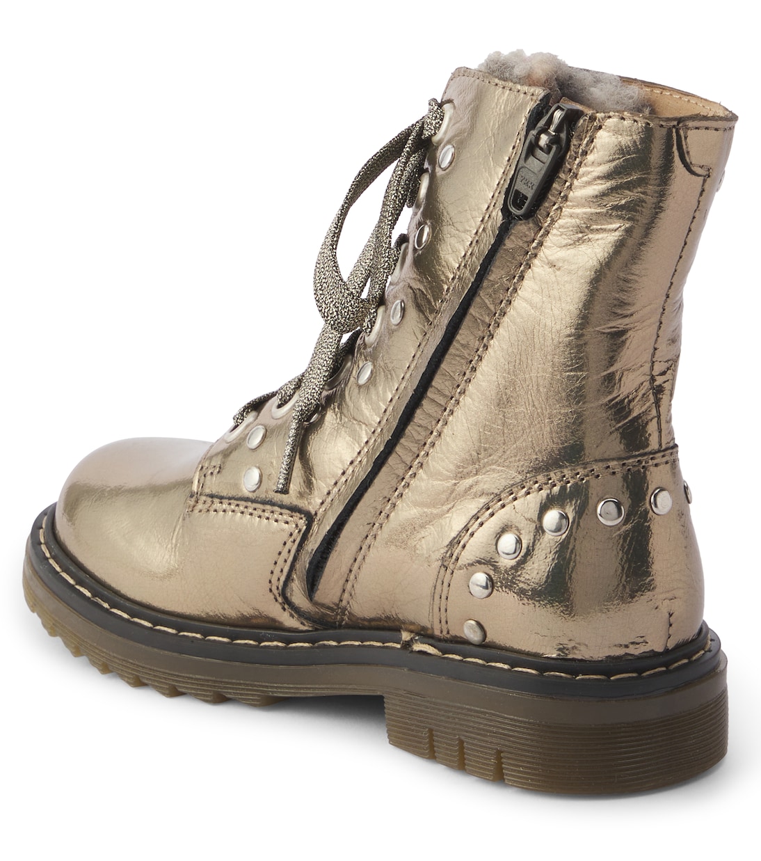 Sid metallic leather combat boots | Pom d'Api