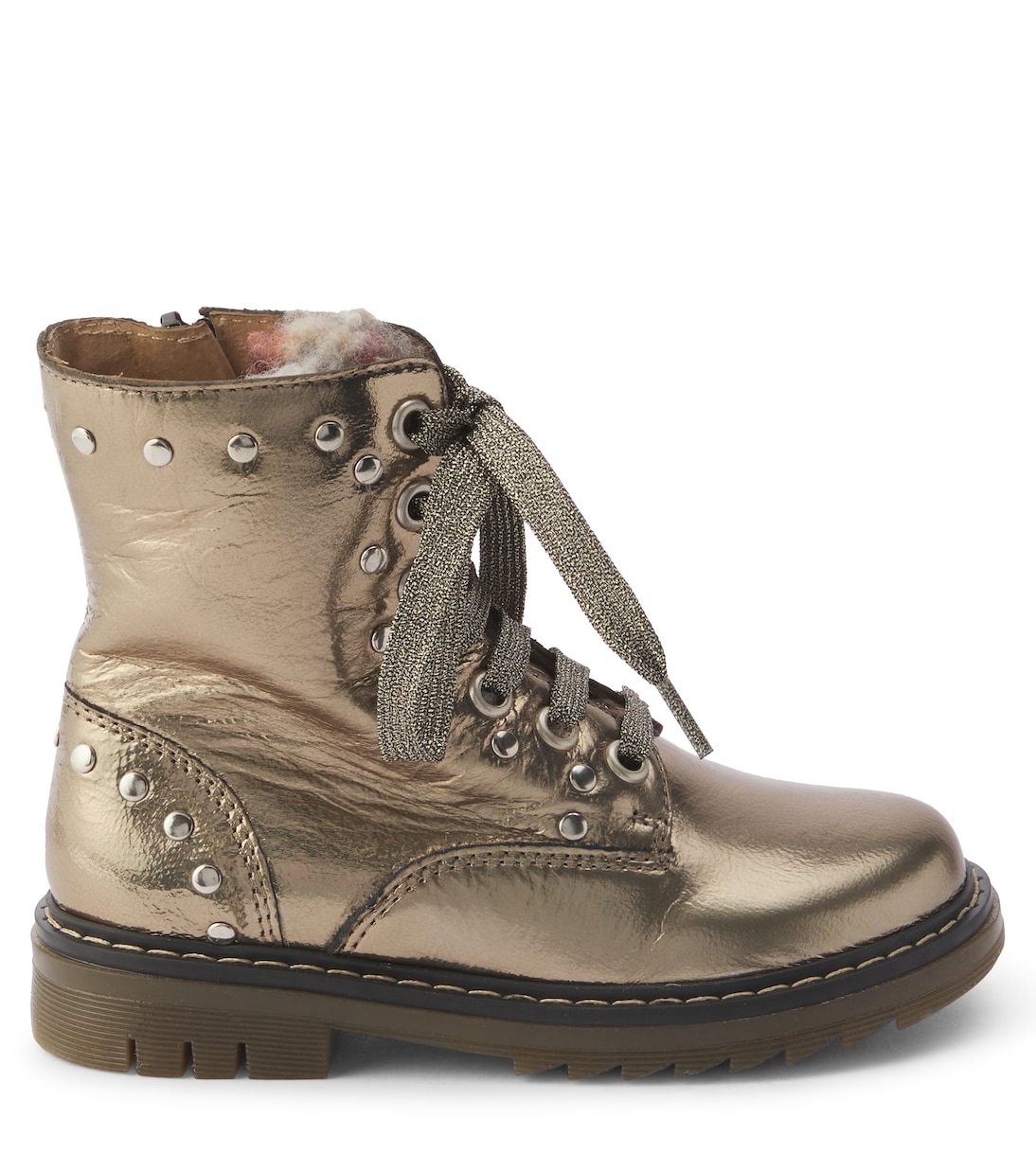 Sid metallic leather combat boots | Pom d'Api