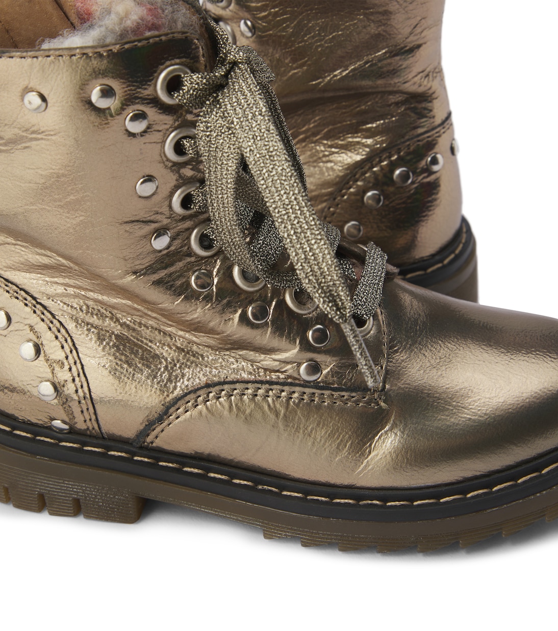 Sid metallic leather combat boots | Pom d'Api