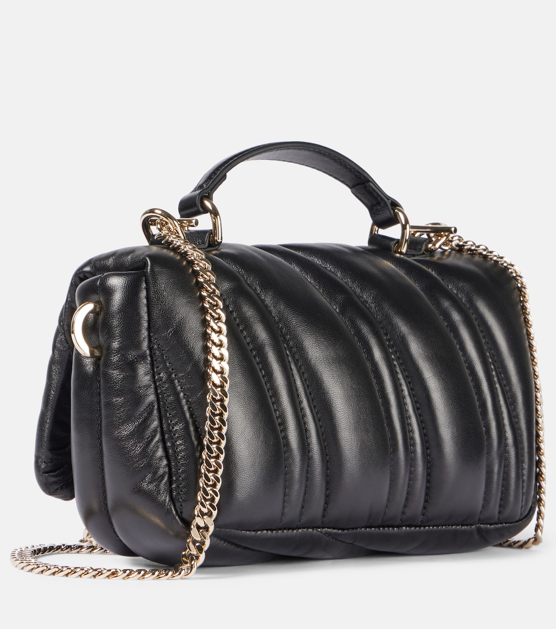 トートバッグ GUCCI Black Leather Gg Milano Handbag GG Milano Mini leather tote bag in black - Gucci | Mytheresa
