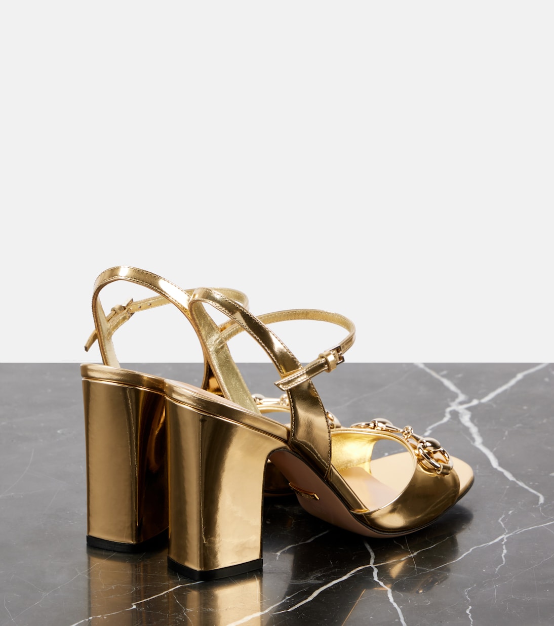 Sandalen Gucci Horsebit aus Metallic-Leder | Gucci